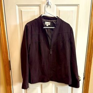 Studio Works Women's Dark Brown Jacket / Blazer suede like material size 16